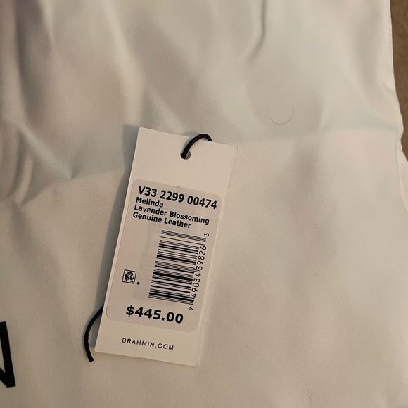 Brahmin Melinda Lavender Blossoming Croc-Embossed Shoulder Bag - Picture 4 of 8